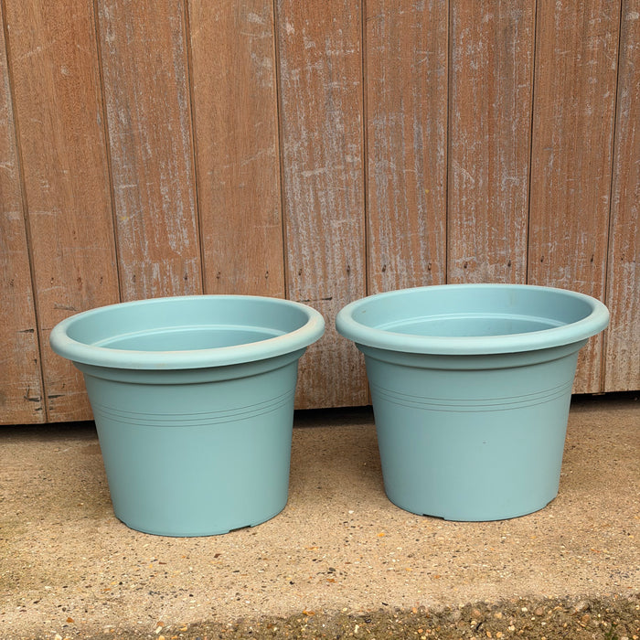 Duck Egg Blue Planter Pair