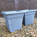 Brushed Silver Square Infinity Planter Pair - Plants2Gardens